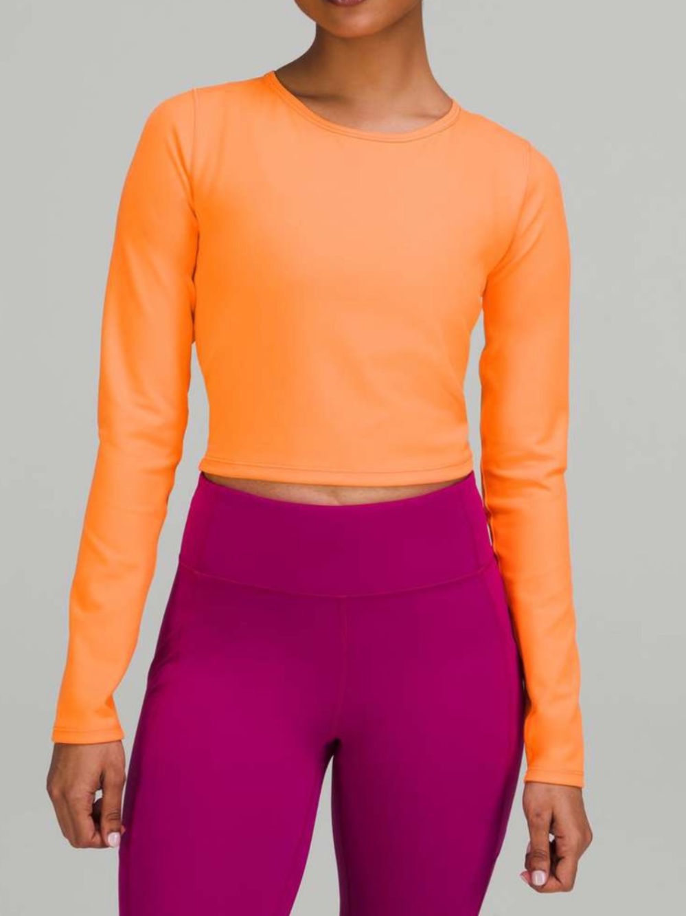 Lululemon Wunder Train Cropped Long Sleeve Shirt
Orange Frappe